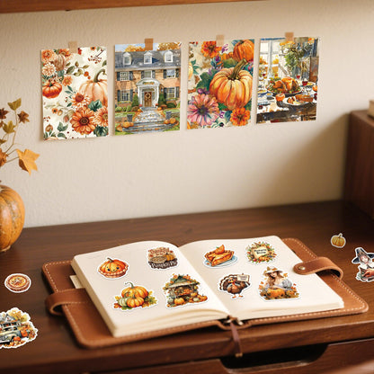 Bomichi Thanksgiving Sticker Book, 44 Sheets 274 Pcs Journaling Scrapbooking Stickers for Journaling Scrapbooking Bullet Journals Planners Letter Card Making Collage Art Crafts Water Bottle