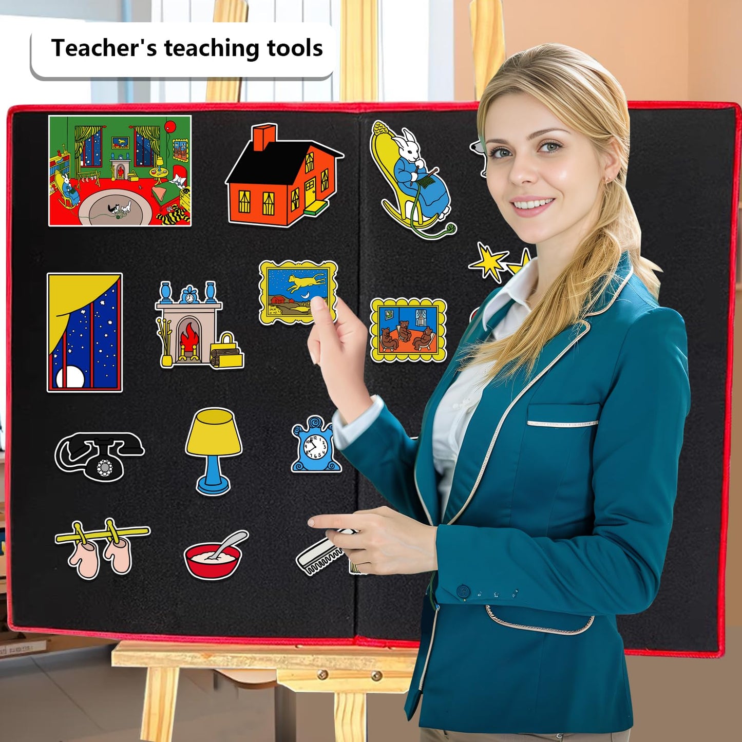 Thryvomniq Good Night Moon Selt Board Story Sets 17 Pcs Felt Pieces Toddler Interactive Games Preschool Storytelling Learning Activities Felt Toys