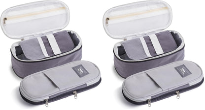 Mr. Pen- Pencil Case Large, Fabric Pencil Pouch Large, Grey, Pen Bag, School Supplies, Pencil Pouch Cute (Pack of 2)