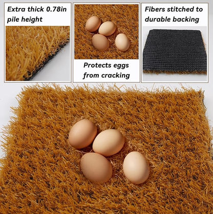 6 Pcs Washable Chicken Nesting Pads,Chickens Nesting Box Pads Chickens Nesting Pads Artificial Grass Rug Reusable Hens Nest Boxes Pad Chicken Coop Bedding for Laying Eggs (12 x 12 x 0.78 Inches)