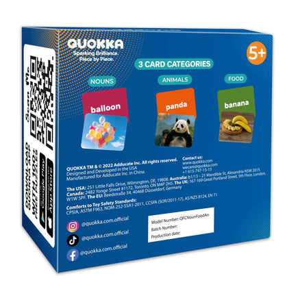 QUOKKA 312 Noun Flash Cards Set – Kids and Adults Vocabulary Builder for ABA Therapy, Early Childhood Education, and ESL Teaching – Picture Cards for Speech Therapy and Vocabulary Building Activities