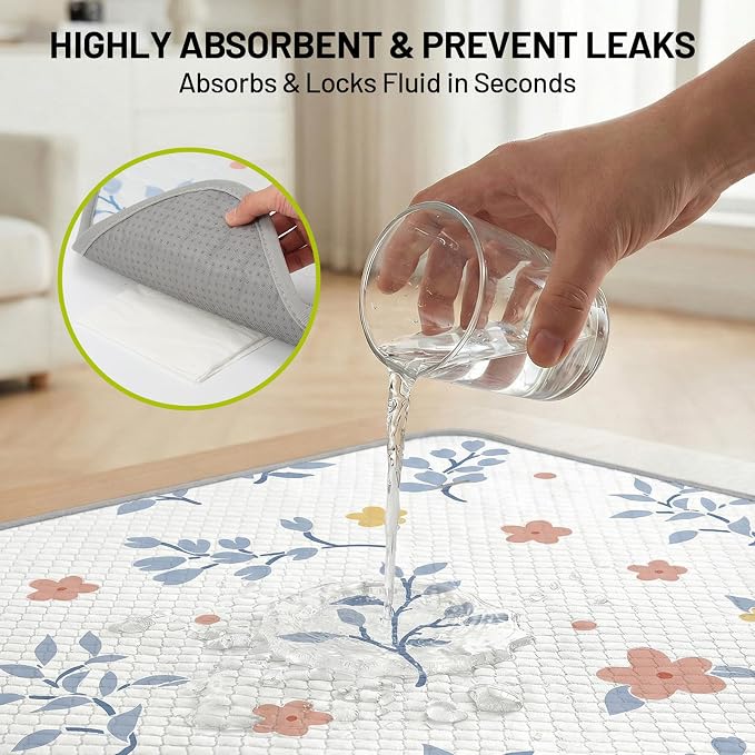 Washable Dog Pee Pads - Absorbent Reusable Puppy Training Pads, Waterproof Leak - Proof & Non - Slip for Crate Whelping Potty Training 24x18 (Pack of 2)