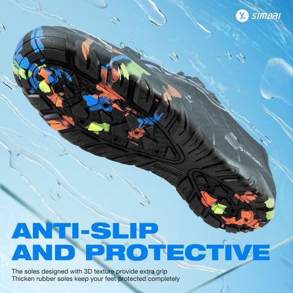 SIMARI Water Shoes for Women Men - Barefoot Quick-Dry Aqua Socks | Lightweight Swim Shoes for Surfing, Swimming, Beach Sports, Kayaking, Diving | Non-Slip Design