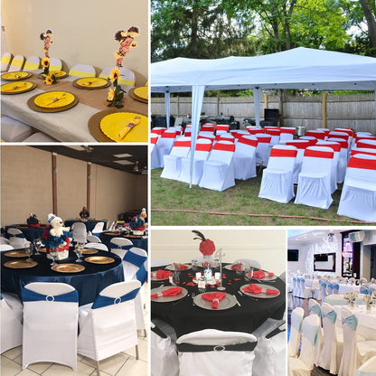 ManMengJi 25PCS Chair Sashes, Spandex Sashes Bows Brown, Chair Cover Bands with Buckle Slider for Banquet, Party, Hotel Event Decorations