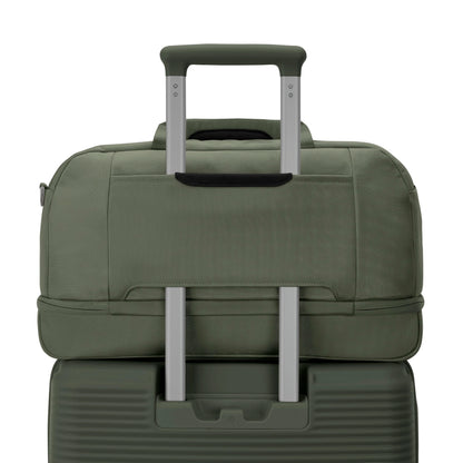 Samsonite Paralux Weekender Duffel Bag, Travel Carry-On Bag with Wide Opening, Drop-Bottom Shoe & Laundry Compartment, AirTag™ Holder, StackIt™ Strap - Business & Leisure Travel Bag - Olive