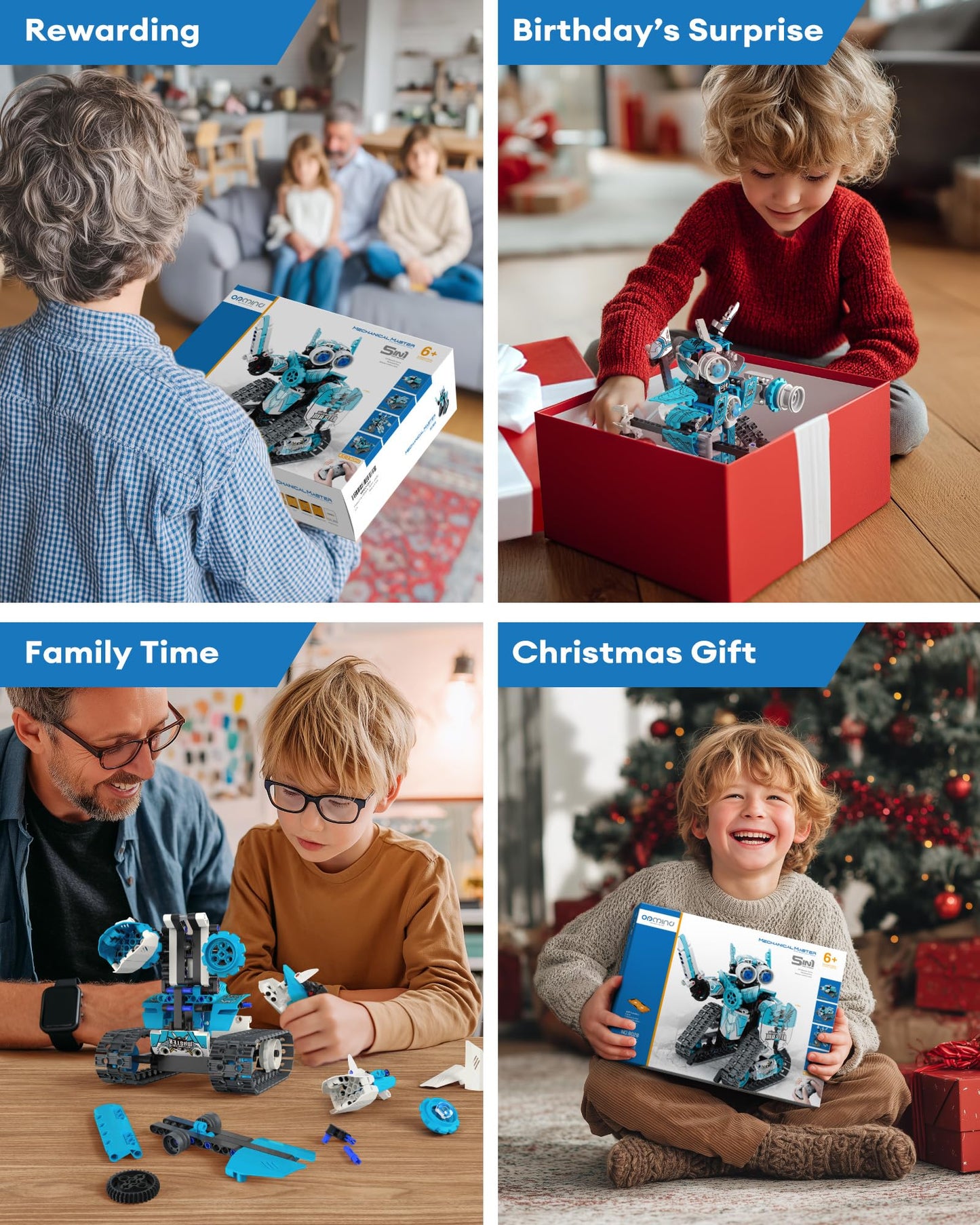 Opmind 5 in 1 STEM RC Robot Building Kit, 408PCS APP & Remote Control Blocks DIY Engineering Robotics, Erector Science Set for Kids Age 6 7 8 9 10 11 12+, Educational Learn Toys Gift for Boys & Girls