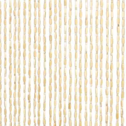HYVAKUPPA 35.5" x 75" Bamboo and Wood Beaded Curtain for Doorway 52 Strands Handmade Bohemian Door Beads Curtain Boho Hanging Room Divider for Bedroom Living Home Deco, Beige