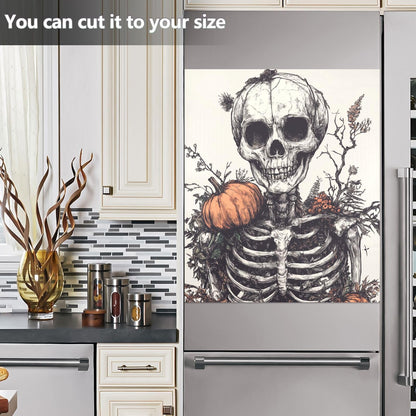 ALAZA Halloween Pumpkins Skeleton Dishwasher Magnet Cover Magnetic Refrigerator Magnet Cover Fridge Sticker Home Kitchen Decor,23 x 26 inch