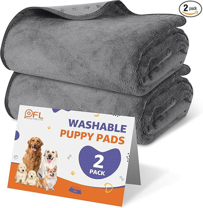 PICK FOR LIFE Washable Dog Pee Pads, 48x48 Reusable Puppy Whelping Pads, Absorb Dog Mats Non-Slip Reusable Pet Training Pad for Whelping, Potty, Training, Playpen, Crate, 2PACK