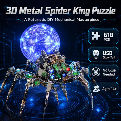 3D Metal Puzzle for Adults,Spider Puzzle Building Set，3D Metal Model Kit, Brain Teaser Puzzles DIY Assembling for Stress Relief - High end Men's Gift
