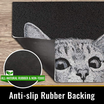 MR FANTASY Cat Door Welcome Mat - Outdoor Entrance, Durable Doormat for Indoors & Outdoors, High Traffic Areas, 17x29