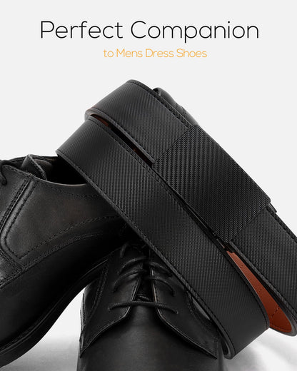 CHAOREN Leather Ratchet Belt for men 1 3/8" for Dress Pants - Micro Adjustable Belt Fit Everywhere