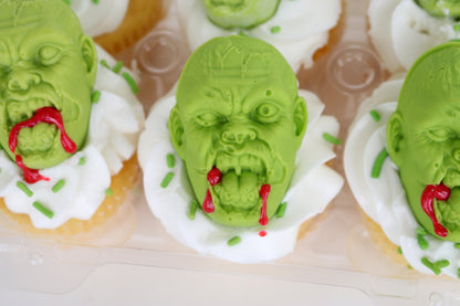 Zombie Head Candy Making Tray by The Modern Gummy, SILICONE, 8 Realistic Cavities per tray, For Gelatin, Chocolates, Cupcake Toppers, Halloween, Zombie Party