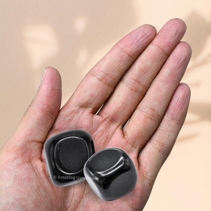 Amazing Gemstone Black Obsidian Crystals & Healing Stones Tumbled - 1 oz, Natural Healing Stones for Energy Balance, Stress Relief - Premium Polished Gems Rocks for Meditation & Wellness