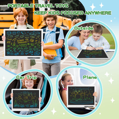 LCD Writing Tablet, 18 Inch Colorful Doodle Board Valentines Kids Gifts,Erasable LCD Writing Tablet for Kids, Home School Office Christmas Gifts for 3-12 Years Home School