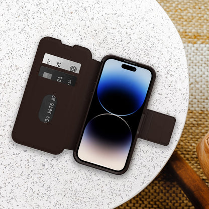 OtterBox iPhone 14 Pro (ONLY) Strada Series Case - Espresso (Brown), Card Holder, Genuine Leather, Pocket-Friendly, Folio case