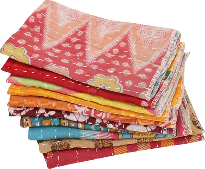 Marubhumi Cotton Cloth Napkins Multicolor, Washable, Reusable, Soft & Absorbent for Dining & Everyday Use - 16 x 16 Inches - Pack of 10