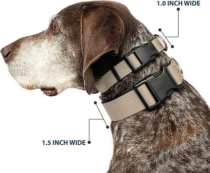 Buckle-Down Dog Collar Plastic Clip Natural Hemp 13 to 18 Inches 1.5 Inch Wide