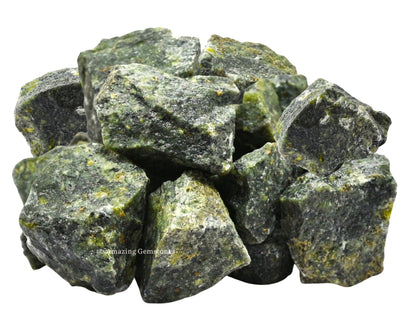 Amazing Gemstone Green Jade Raw Crystals and Healing Stones, Natural Rocks for Tumbling and DIY Raw Stones and Crystals (1 lb)
