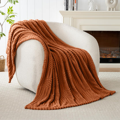 50x70 Inch Rust Throw Blanket - Soft & Fluffy Fleece, Cute & Aesthetic, Perfect for Sofa, Couch, Chair, Bed, Living Room & Bedroom, All-Season Use, Plush & Cozy Decorative Blanket