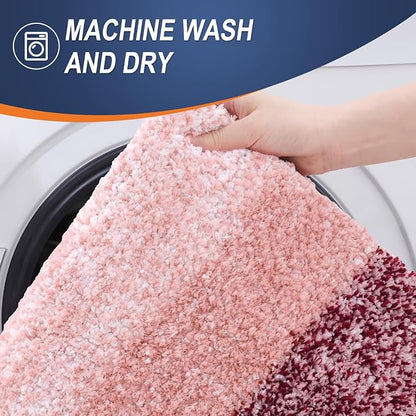 OLANLY Small Bathroom Rugs Mat 24x16, Extra Soft Absorbent Microfiber Bath Rugs, Rubber Backing, Quick Dry, Machine Washable Bath Mats for Bathroom Floor, Tub and Shower, Home Decor Accessories, Red