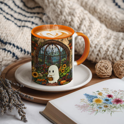 Hyturtle Cute Ghost Plant Mug Gifts For Plant Lovers on Birthday Halloween