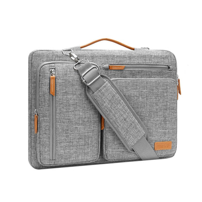 MOSISO 360 Protective Laptop Shoulder Bag,15-15.6 inch Computer Bags Compatible with MacBook Pro 16 inch, HP, Dell, Lenovo, Asus Notebook,Side Open Messenger Bag with 4 Zipper Pockets, Gray