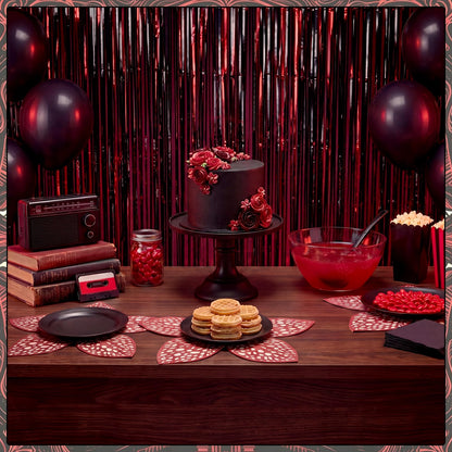 6 Pcs Weird Party Placemats Spooky Table Mats 11.81 x 17.72 Inch Dark Aesthetic Linen Place Mats Bulk for Dining Room Halloween Movie Bitrhday Party Home Decor