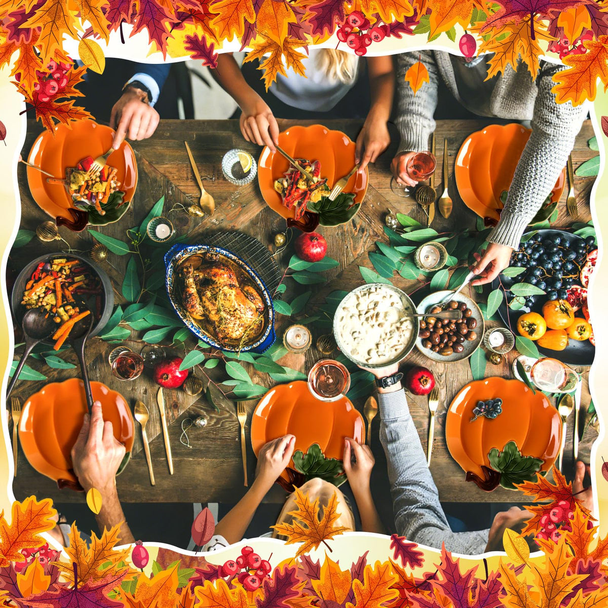 FillTouch 8 Pcs 5.91'' Ceramic Pumpkin Plates Fall Candy Dishes Platters Harvest Serving Bowl for Halloween Autumn Party Supplies Dinnerware(Orange)
