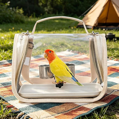 Bird Travel Cage - Bird Backpack with Perch for Transporting,Outdoor Cockatiel Bag - for Parrot Parakeet Cockatiel Conure Cockatoo Outdoor Travel Camping Road Trip Vacation