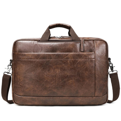 Faux Leather Messenger Bag for Men 17-17.3 Inch: Convertible 3 in 1 Backpack Laptop Bag Briefcase Computer Handbags Shoulder Crossbody Bag with Padded Laptop Sleeve for Work College Travel, PU Coffee