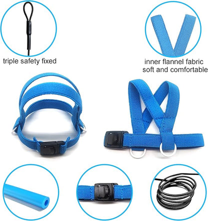 VANFAVORI Bird Harness with Buckle Clip and A Leash Rope,Easy to Wear Outdoor Flying Kit for Bird Parrots Cockatiel S Size Weight 85-105 Grams,Blue