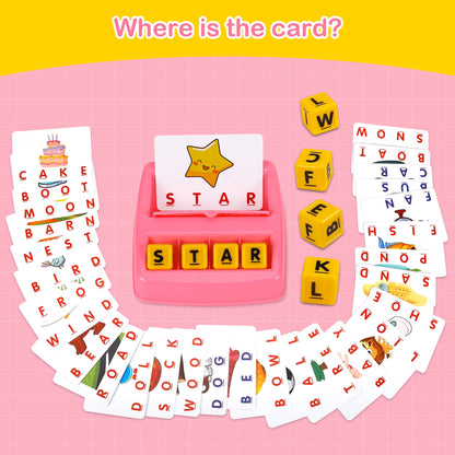 Fenikso Matching Letter Game, Alphabet Spelling & Reading Words, Objects & Color Recognition, Early Learning Educational Toy for Preschooler & Kindergarten Kids Over 3-8 Years Old, Best Gifts
