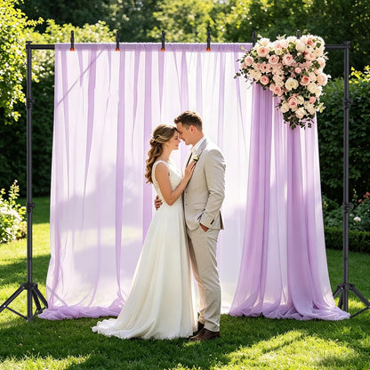 Forlogic 10x7.5Ft Backdrop Stand, Heavy Duty Adjustable Photo Back Drop Stand for Party, Photography, Banner Stand (Includes Six Background Stand Clamps)