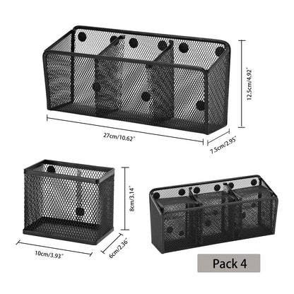 Neudeco Magnetic Pencil Holder, Black, Pack of 4