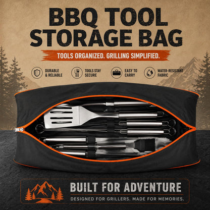 Grill Tool Storage Bag, Large Capacity Grill Accessory Storage for Outdoor Barbecue, Oxford Cloth Grilling Utensil Storager for Camping BBQ Enthusiasts (Only Bag Without Tools)