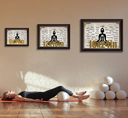 Dark Brown Framed Zen Canvas Wall Art Calming Zen Lotus Wall Decor Picture Minimalist Black White Spiritual Meditation Poster Prin for Room Modern Yoga Spiritual Spa Living Bedroom Decoration