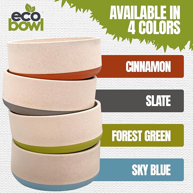Palz&Co EcoBowl with Lid for Dogs & Cats, 80 oz Blue - Natural Bamboo Pet Bowl with Non-Slip Base, Pet Food and Water Dish, Dishwasher Safe
