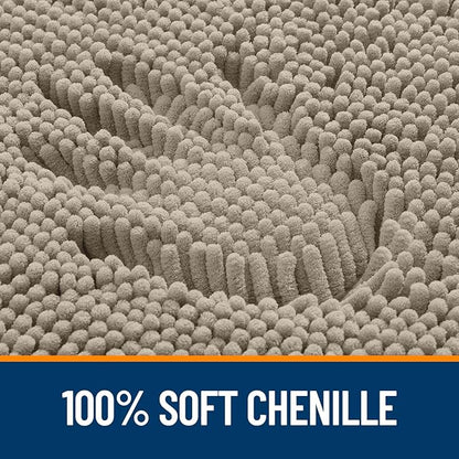 OLANLY Large Bathroom Rugs 70x46, Extra Soft Absorbent Chenille Bath Rugs, Rubber Backing Quick Dry, Machine Washable Bath Mats for Bathroom Floor, Tub and Shower, Home Decor Accessories, Warm Taupe