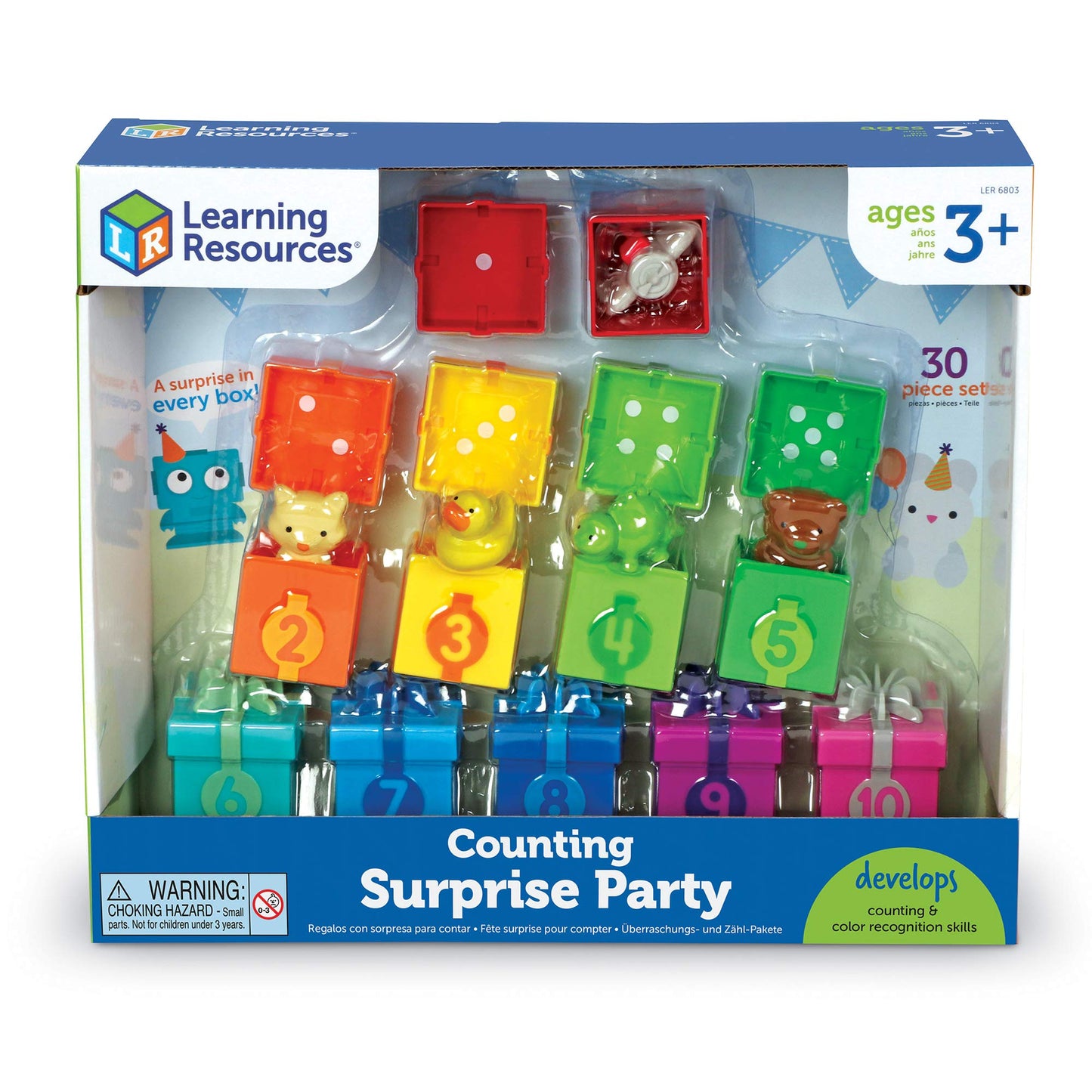 Learning Resources Counting Surprise Party - Toddler Montessori Toys, Stacking Preschool Activities, Matching Color Game, Homeschool, Fine Motor Skills, Gifts For Boys And Girls, Manipulatives