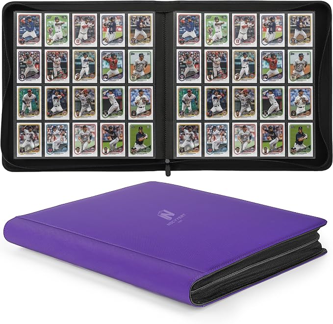 1280+ Cards 20 Pocket Card Binder Collector Card Album Trading Card Binder Ringless Trading Card Album Side Loading Compatible with TCG, Game & Sports Cards (Purple)