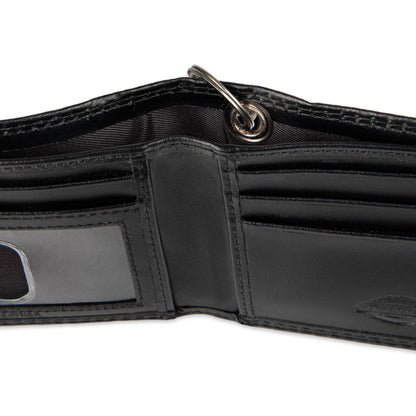 Dickies Mens RFID Everyday Leather Bifold Chain Wallet Black