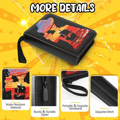 400 Pocket Trading Card Binder with 50 Removable Sleeves, Portable Zippered Card Holder, Collection Album Book Case Storage for MTG, TCG, Sports, Game Cards (Pirate Boat)