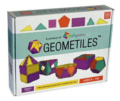 Geometiles 3D Building Set for Learning Math, Includes Many Online Activities, 96-pc, Made in USA