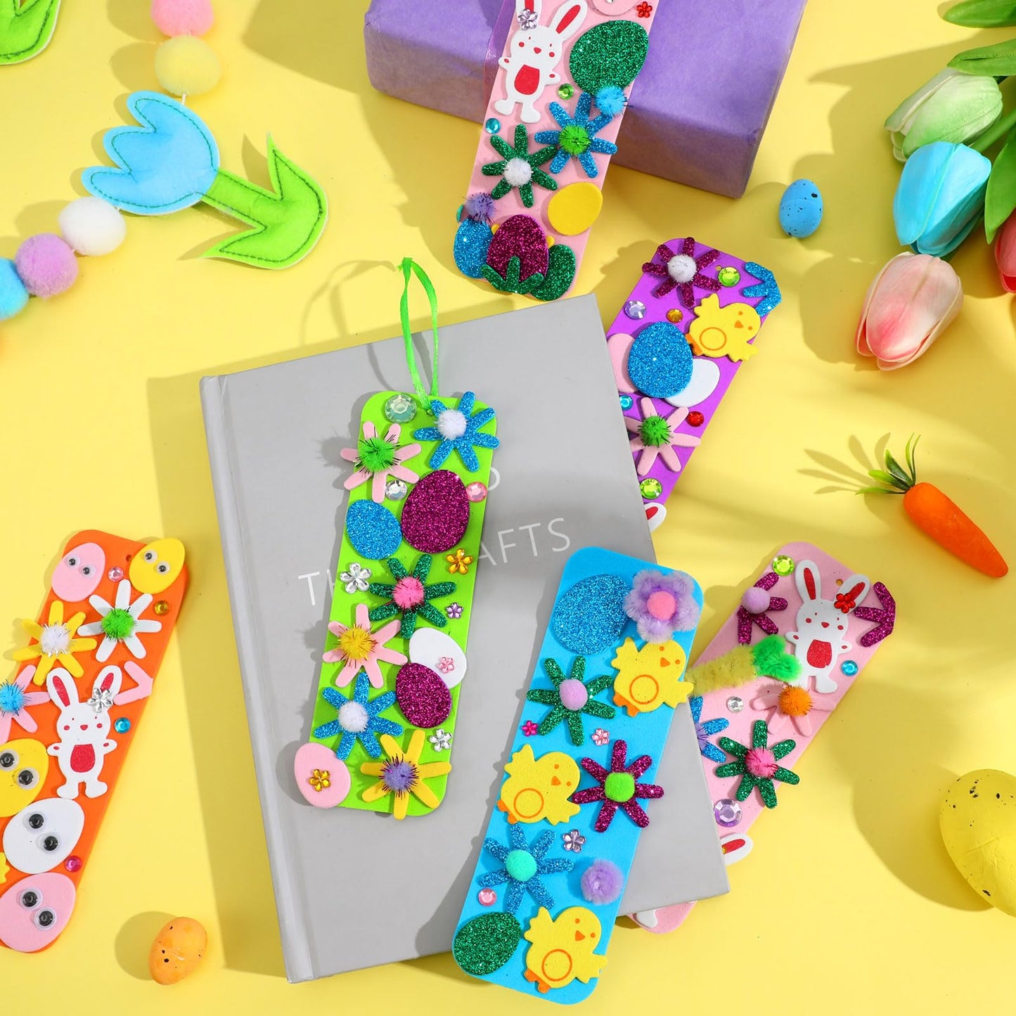Easter Kids Craft Kit 36Sets Spring Foam Stickers Bookmark Ornament Decor