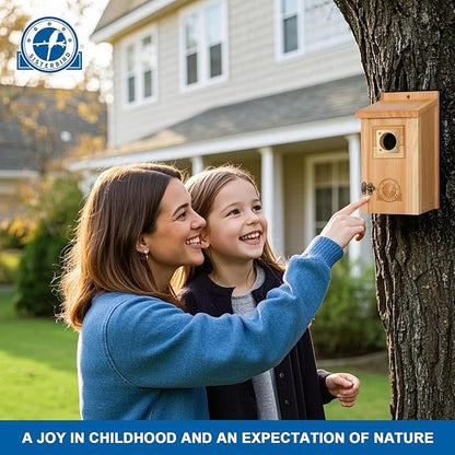 SISTERBIRD Bird Houses for Outside Clearance with Copper Guard, Cedar Bird House Outdoor, Bluebird Finch Swallow Wren Chickadee