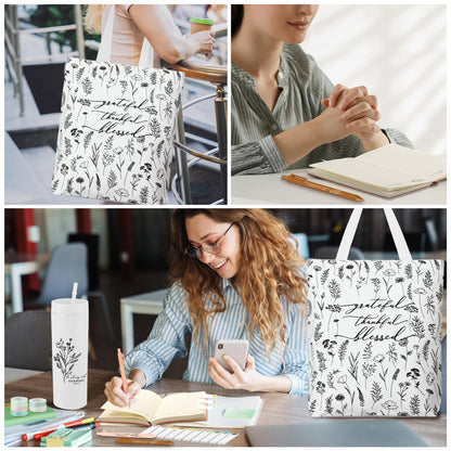 Patelai 29 Pcs Bible Study Supplies Journaling Kit with Christian Cup Tote Bag for Women Gifts Set Pastor Wife Friend Sister Church Religious Sunday School Birthday Gifts(White)