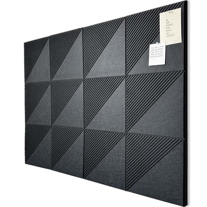 Large Cork Board for Walls 48"x 36", 12 Pack Felt Wall Tiles with Safe Removable Adhesive Tabs, Cork Board for Office,Pinboard Bulletin Board - Black