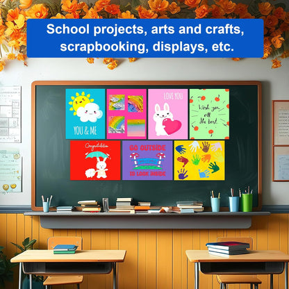 50 Pcs 11" x 14" Colored Poster Board Paper ROOKEA Colorful Poster Board Bulk 230 Gsm Thick Vision Boards Blank Smart PosterBoard for School Arts Craft Projects Drawing Scrapbooking Graphic
