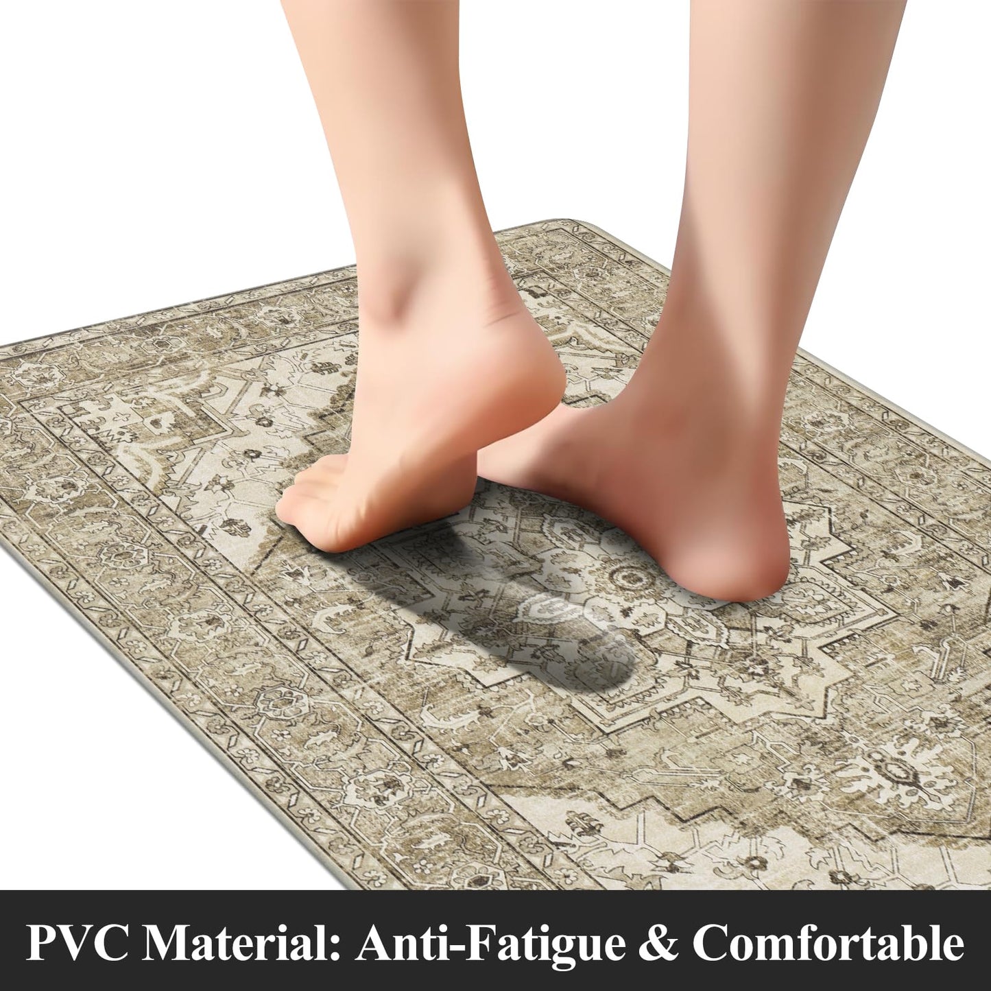 MJIAHOMDEC Cushioned Kitchen Rug Sets 3 Piece Anti Fatigue Mats for Floor Non Slip Waterproof Comfort Standing Mat Runner for Home Office, Sink, Laundry